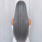 Bone Straight HD Lace Super Natural Lace Frontal Human Hair Wigs Granny grey LINKTOWIG