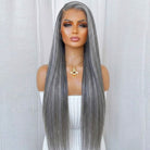 Bone Straight HD Lace Super Natural Lace Frontal Human Hair Wigs Granny grey LINKTOWIG