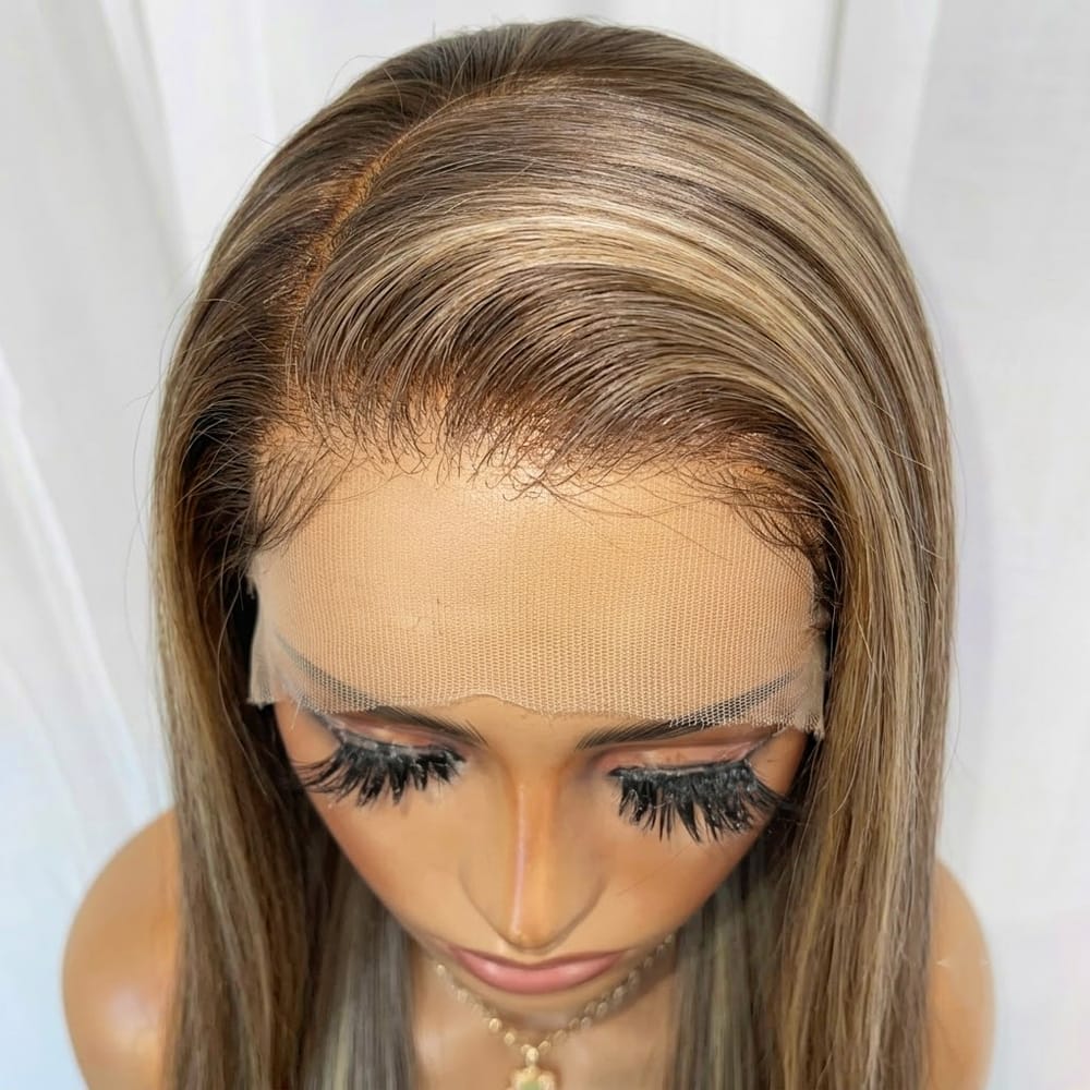 Bone Straight HD Lace Super Natural Lace Frontal Human Hair Wigs Medium Chestnut Brown LINKTOWIG