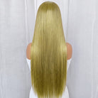 Bone Straight HD Lace Super Natural Lace Frontal Human Hair Wigs Olive Green Blonde LINKTOWIG
