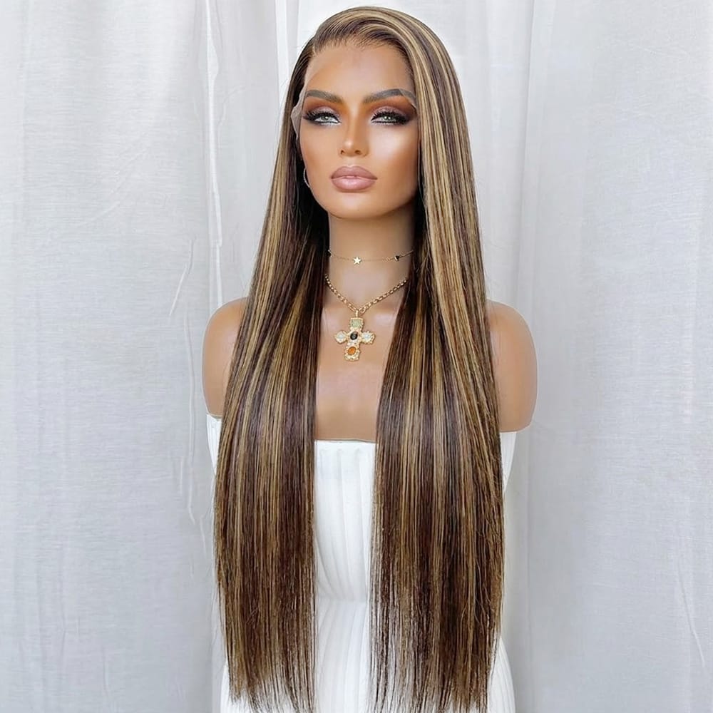 Bone Straight HD Lace Super Natural Lace Frontal Human Hair Wigs Piano Color LINKTOWIG