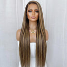 Bone Straight HD Lace Super Natural Lace Frontal Human Hair Wigs Piano Color LINKTOWIG