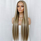 Bone Straight HD Lace Super Natural Lace Frontal Human Hair Wigs Piano Highlight Silver Grey LINKTOWIG