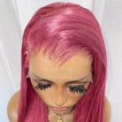 Bone Straight HD Lace Super Natural Lace Frontal Human Hair Wigs pink LINKTOWIG