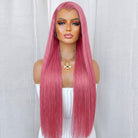 Bone Straight HD Lace Super Natural Lace Frontal Human Hair Wigs pink LINKTOWIG