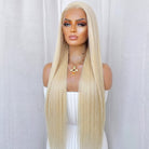 Bone Straight HD Lace Super Natural Lace Frontal Human Hair Wigs Platinum Blonde LINKTOWIG