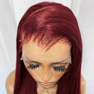 Bone Straight HD Lace Super Natural Lace Frontal Human Hair Wigs Ruby Red LINKTOWIG