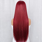 Bone Straight HD Lace Super Natural Lace Frontal Human Hair Wigs Ruby Red LINKTOWIG