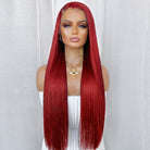Bone Straight HD Lace Super Natural Lace Frontal Human Hair Wigs Ruby Red LINKTOWIG