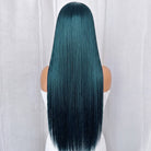 Bone Straight HD Lace Super Natural Lace Frontal Human Hair Wigs Teal Green LINKTOWIG