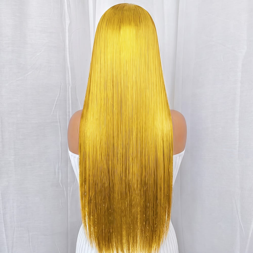 Bone Straight HD Lace Super Natural Lace Frontal Human Hair Wigs Yellow LINKTOWIG
