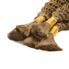 Burmese Curly 100% Raw Virgin  Human Hair Bundles - (No Weft) Bulk Hair  3 Bundles / Ash Brown LINKTOWIG