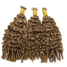 Burmese Curly 100% Raw Virgin  Human Hair Bundles - (No Weft) Bulk Hair  3 Bundles / Ash Brown LINKTOWIG