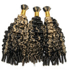 Burmese Curly 100% Raw Virgin  Human Hair Bundles - (No Weft) Bulk Hair  3 Bundles / Black and grey blended highlights LINKTOWIG