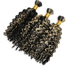 Burmese Curly 100% Raw Virgin  Human Hair Bundles - (No Weft) Bulk Hair  3 Bundles / Black and grey blended highlights LINKTOWIG