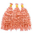Burmese Curly 100% Raw Virgin  Human Hair Bundles - (No Weft) Bulk Hair  3 Bundles / Bubblegum Pink LINKTOWIG