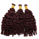 Burmese Curly 100% Raw Virgin  Human Hair Bundles - (No Weft) Bulk Hair  3 Bundles / Burgundy LINKTOWIG