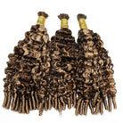 Burmese Curly 100% Raw Virgin  Human Hair Bundles - (No Weft) Bulk Hair  3 Bundles / Chocolate Brown LINKTOWIG