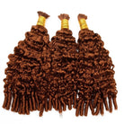 Burmese Curly 100% Raw Virgin  Human Hair Bundles - (No Weft) Bulk Hair  3 Bundles / Copper Orange LINKTOWIG