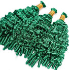 Burmese Curly 100% Raw Virgin  Human Hair Bundles - (No Weft) Bulk Hair  3 Bundles / Dark Emerald Green LINKTOWIG