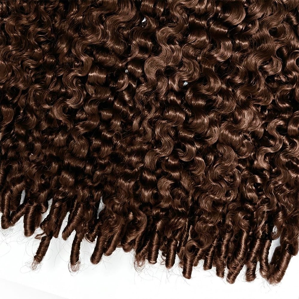 Burmese Curly 100% Raw Virgin  Human Hair Bundles - (No Weft) Bulk Hair  3 Bundles / Espresso Brown LINKTOWIG