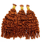 Burmese Curly 100% Raw Virgin  Human Hair Bundles - (No Weft) Bulk Hair  3 Bundles / Ginger Orange LINKTOWIG
