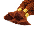 Burmese Curly 100% Raw Virgin  Human Hair Bundles - (No Weft) Bulk Hair  3 Bundles / Ginger Orange LINKTOWIG