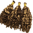 Burmese Curly 100% Raw Virgin  Human Hair Bundles - (No Weft) Bulk Hair  3 Bundles / Honey Blonde Highlights LINKTOWIG