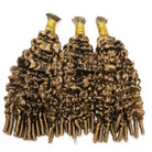 Burmese Curly 100% Raw Virgin  Human Hair Bundles - (No Weft) Bulk Hair  3 Bundles / Honey Brown LINKTOWIG