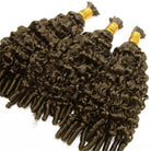 Burmese Curly 100% Raw Virgin  Human Hair Bundles - (No Weft) Bulk Hair  3 Bundles / Medium Chestnut Brown LINKTOWIG