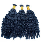 Burmese Curly 100% Raw Virgin  Human Hair Bundles - (No Weft) Bulk Hair  3 Bundles / Midnight Blue LINKTOWIG