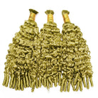 Burmese Curly 100% Raw Virgin  Human Hair Bundles - (No Weft) Bulk Hair  3 Bundles / Olive Green Blonde LINKTOWIG