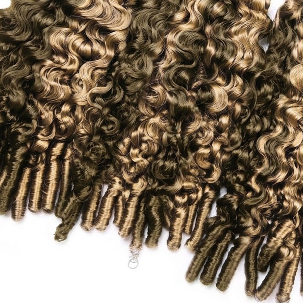 Burmese Curly 100% Raw Virgin  Human Hair Bundles - (No Weft) Bulk Hair  3 Bundles / Piano Highlight Silver Grey LINKTOWIG
