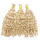Burmese Curly 100% Raw Virgin  Human Hair Bundles - (No Weft) Bulk Hair  3 Bundles / Platinum Blonde LINKTOWIG