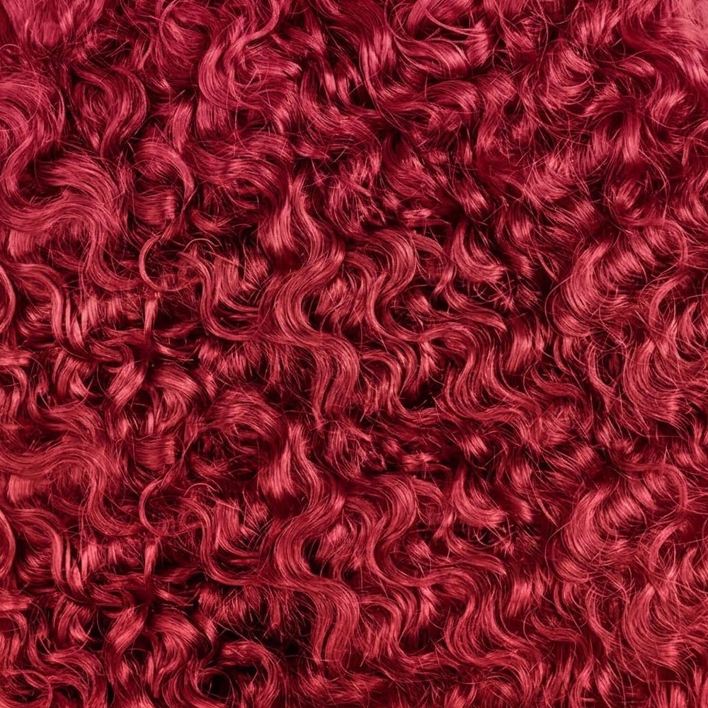 Burmese Curly 100% Raw Virgin  Human Hair Bundles - (No Weft) Bulk Hair  3 Bundles / Ruby Red LINKTOWIG