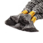 Burmese Curly 100% Raw Virgin  Human Hair Bundles - (No Weft) Bulk Hair  3 Bundles / Silver Grey LINKTOWIG