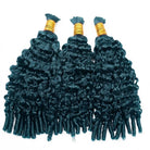 Burmese Curly 100% Raw Virgin  Human Hair Bundles - (No Weft) Bulk Hair  3 Bundles / Teal Green LINKTOWIG