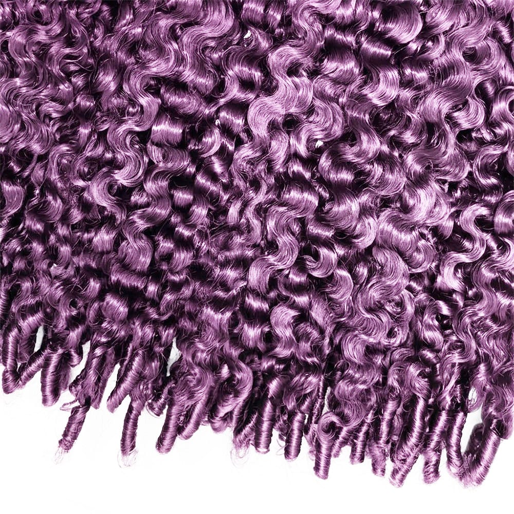 Burmese Curly 100% Raw Virgin  Human Hair Bundles - (No Weft) Bulk Hair  3 Bundles / Violet Purple LINKTOWIG