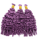 Burmese Curly 100% Raw Virgin  Human Hair Bundles - (No Weft) Bulk Hair  3 Bundles / Violet Purple LINKTOWIG