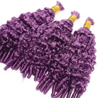 Burmese Curly 100% Raw Virgin  Human Hair Bundles - (No Weft) Bulk Hair  3 Bundles / Violet Purple LINKTOWIG