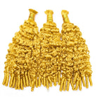 Burmese Curly 100% Raw Virgin  Human Hair Bundles - (No Weft) Bulk Hair  3 Bundles / Yellow LINKTOWIG