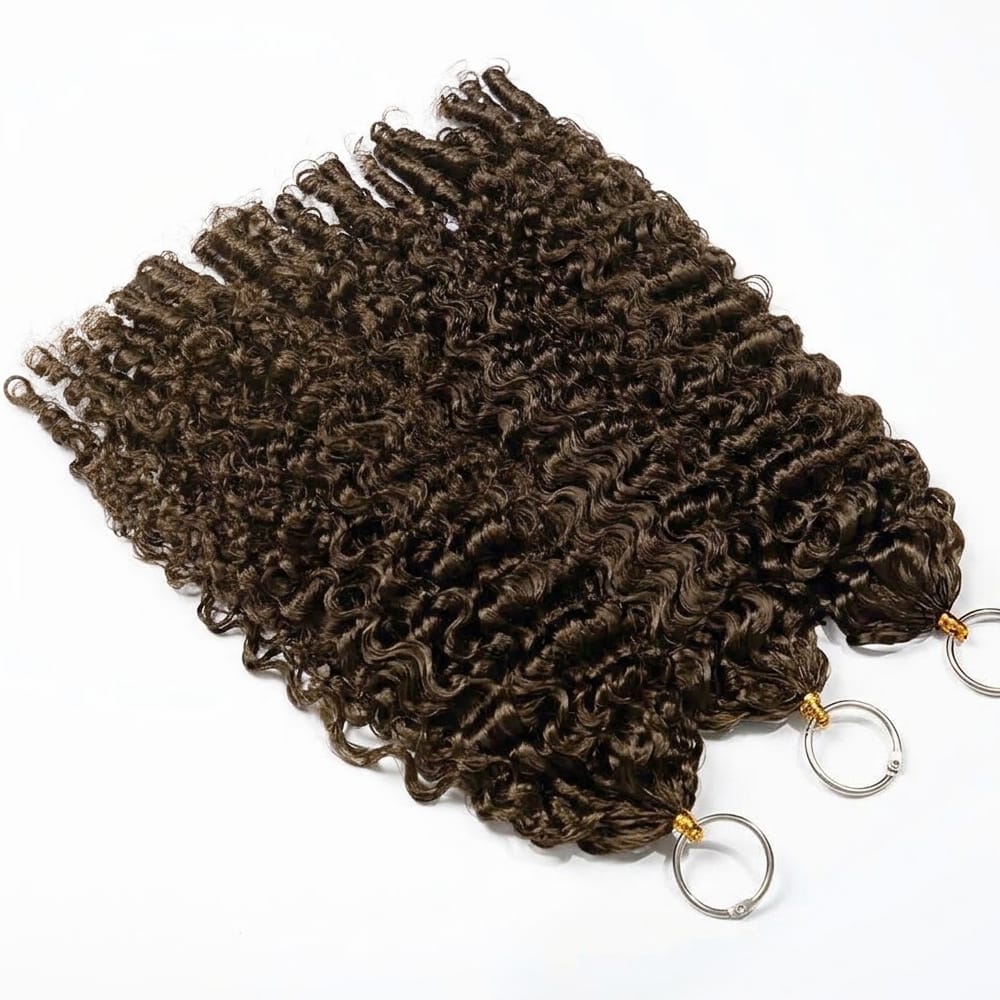 Burmese Curly Hair Bundles / Feather Hair Extensions — 100% Virgin Human Hair / aramel Balayage Highlights LINKTOWIG