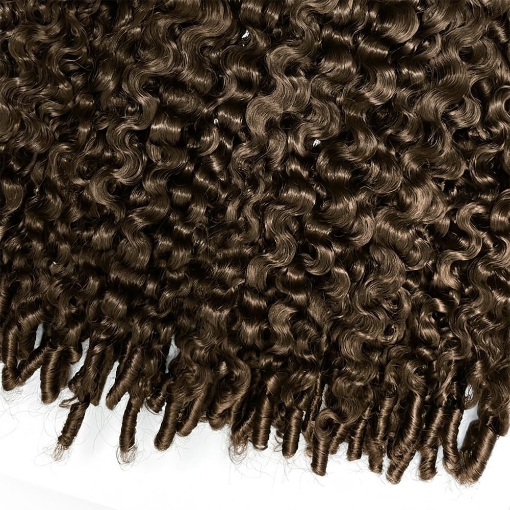 Burmese Curly Hair Bundles / Feather Hair Extensions — 100% Virgin Human Hair / aramel Balayage Highlights LINKTOWIG