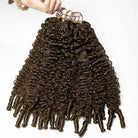 Burmese Curly Hair Bundles / Feather Hair Extensions — 100% Virgin Human Hair / aramel Balayage Highlights LINKTOWIG