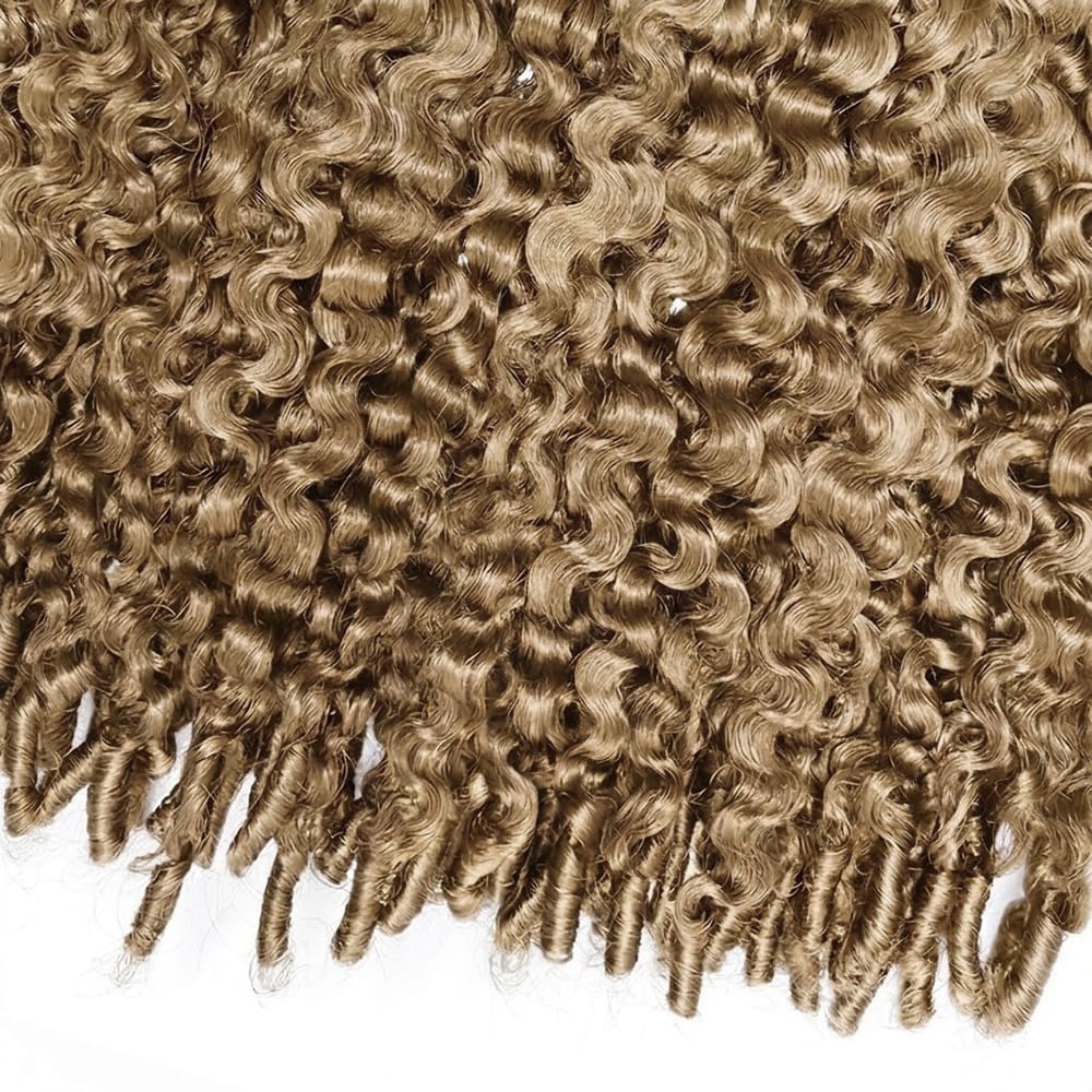 Burmese Curly Hair Bundles / Feather Hair Extensions — 100% Virgin Human Hair / Ash Brown LINKTOWIG