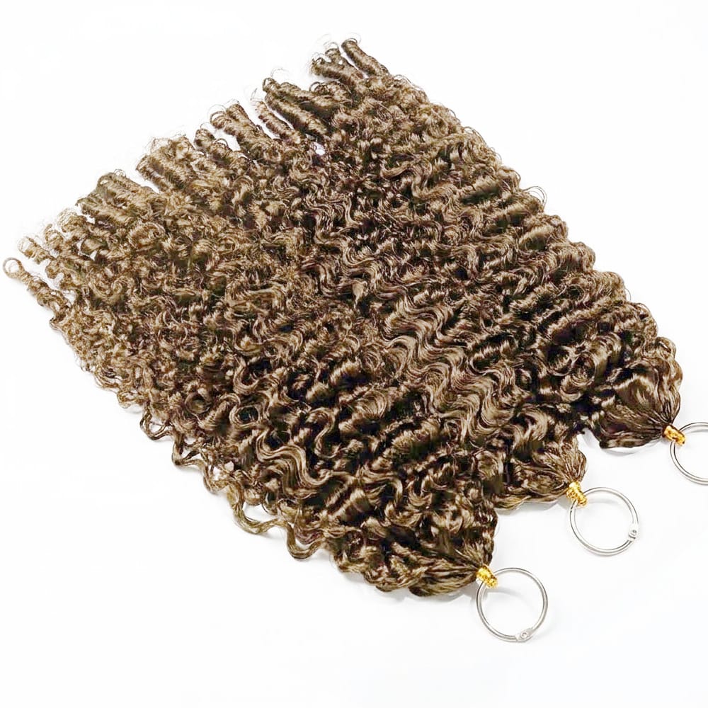 Burmese Curly Hair Bundles / Feather Hair Extensions — 100% Virgin Human Hair / Ash Brown LINKTOWIG