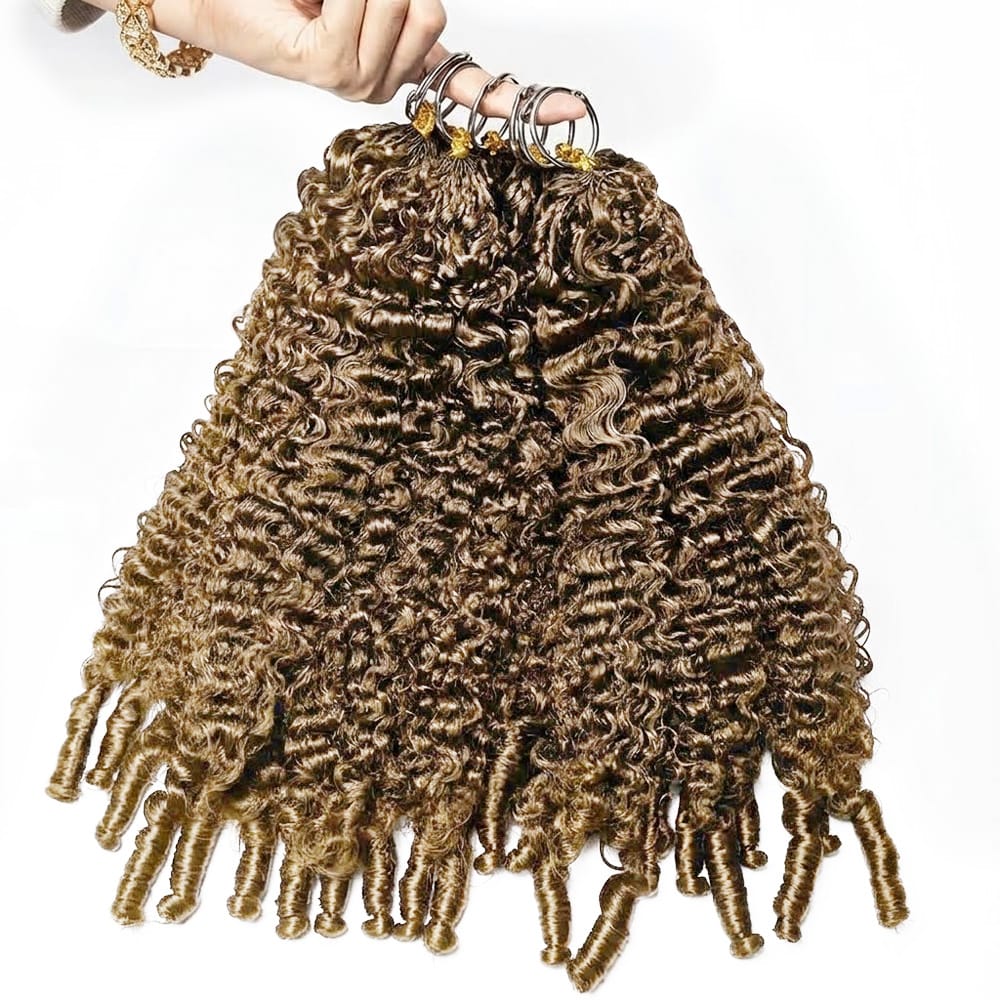 Burmese Curly Hair Bundles / Feather Hair Extensions — 100% Virgin Human Hair / Ash Brown LINKTOWIG