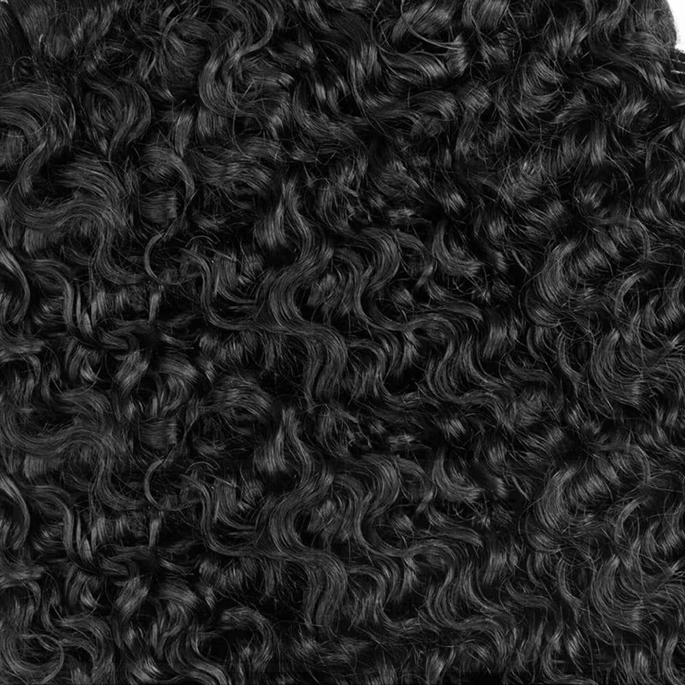 Burmese Curly Hair Bundles / Feather Hair Extensions — 100% Virgin Human Hair / Black LINKTOWIG