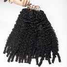 Burmese Curly Hair Bundles / Feather Hair Extensions — 100% Virgin Human Hair / Black LINKTOWIG