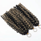 Burmese Curly Hair Bundles / Feather Hair Extensions — 100% Virgin Human Hair / Black and grey blended highlights LINKTOWIG